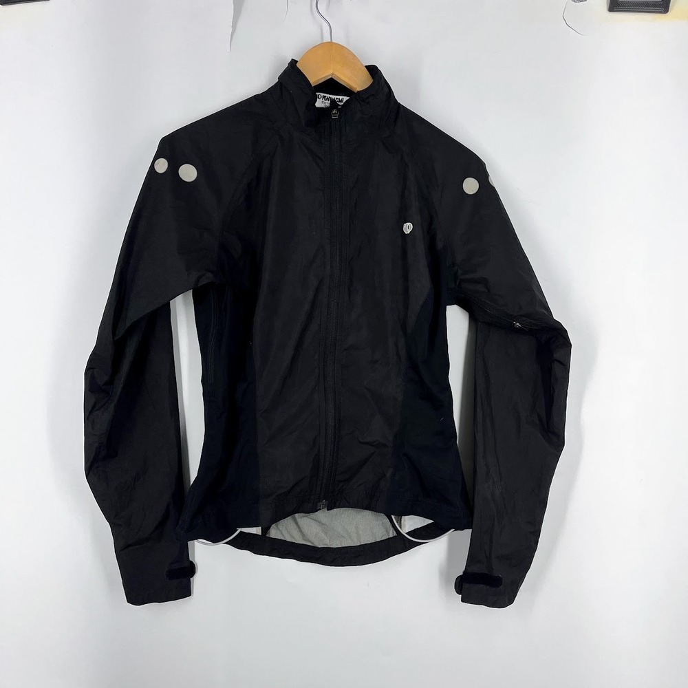 Pearl Izumi Womens Black‎ Full Zip Cycling Jacket Reflective Windbreaker Size S